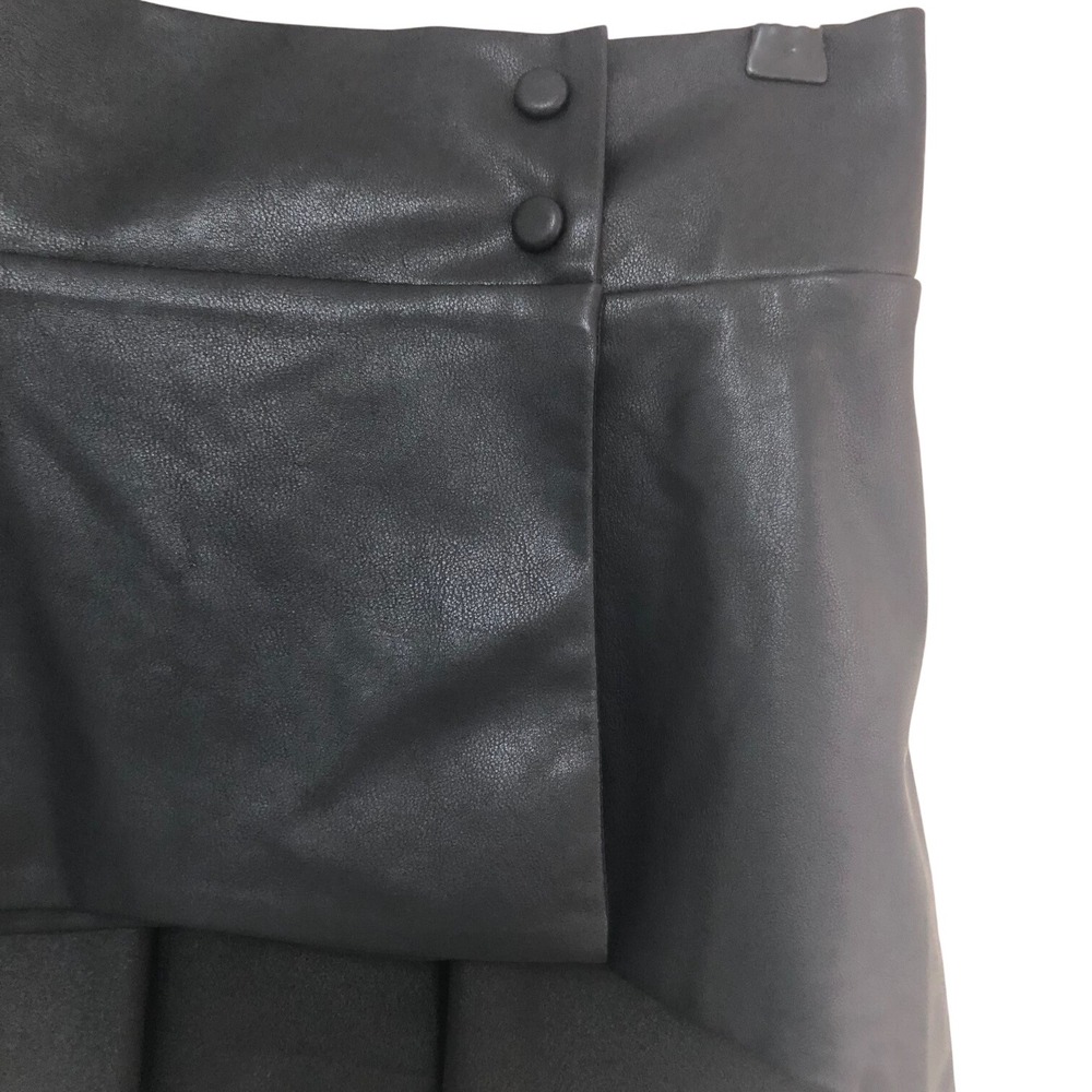 Mulla Black Faux Leather Mini Skirt Womens L Edgy Punk Goth Witchy Festival - Picture 7 of 11